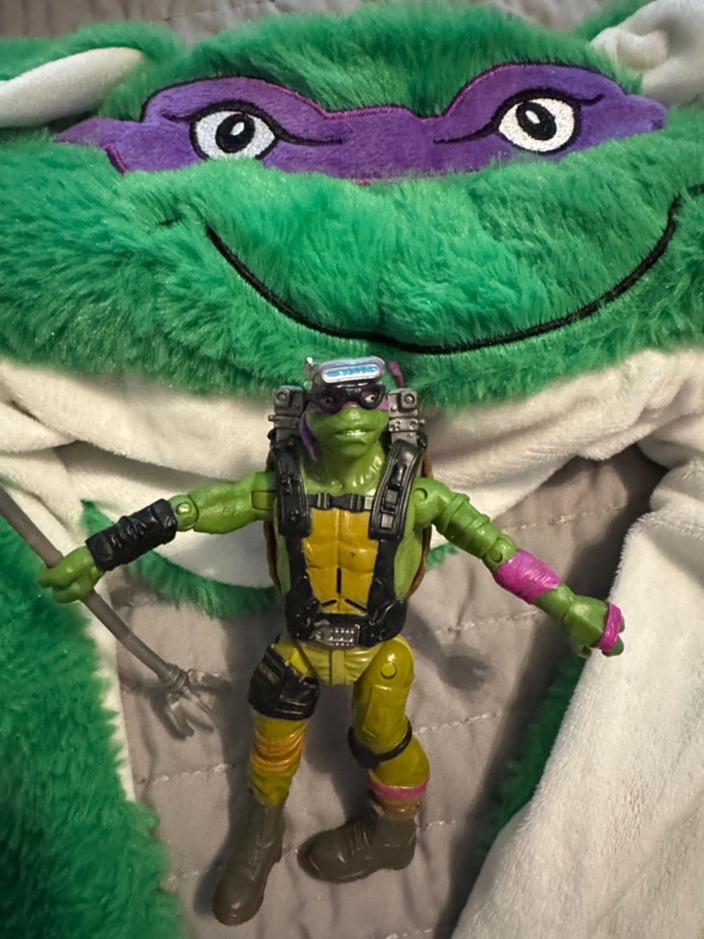 Ninja Turtles Donatello Hat and Toy with Purple Mask Accent